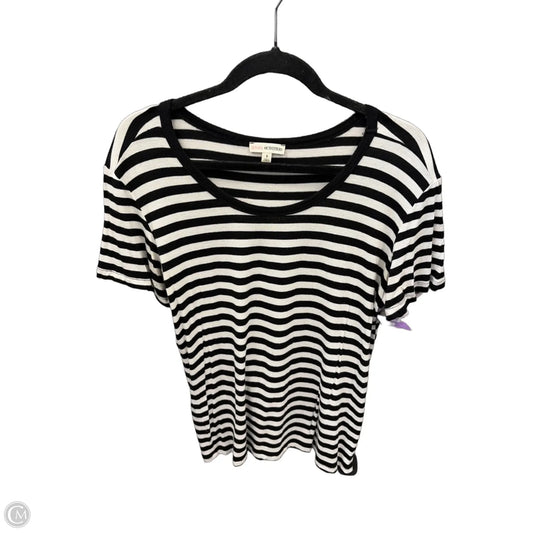Top Short Sleeve By Zenana Outfitters In Black & White, Size: S