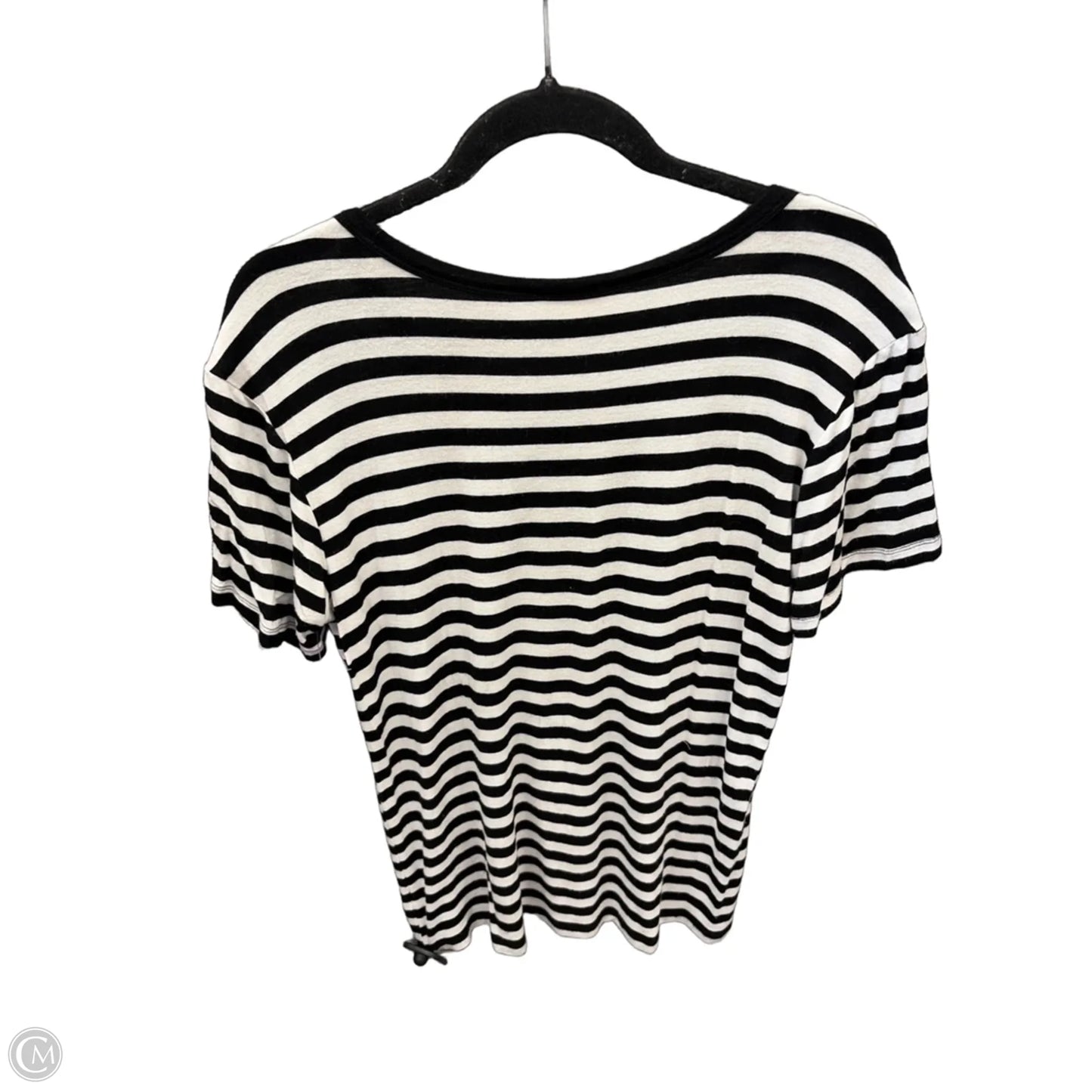 Top Short Sleeve By Zenana Outfitters In Black & White, Size: S