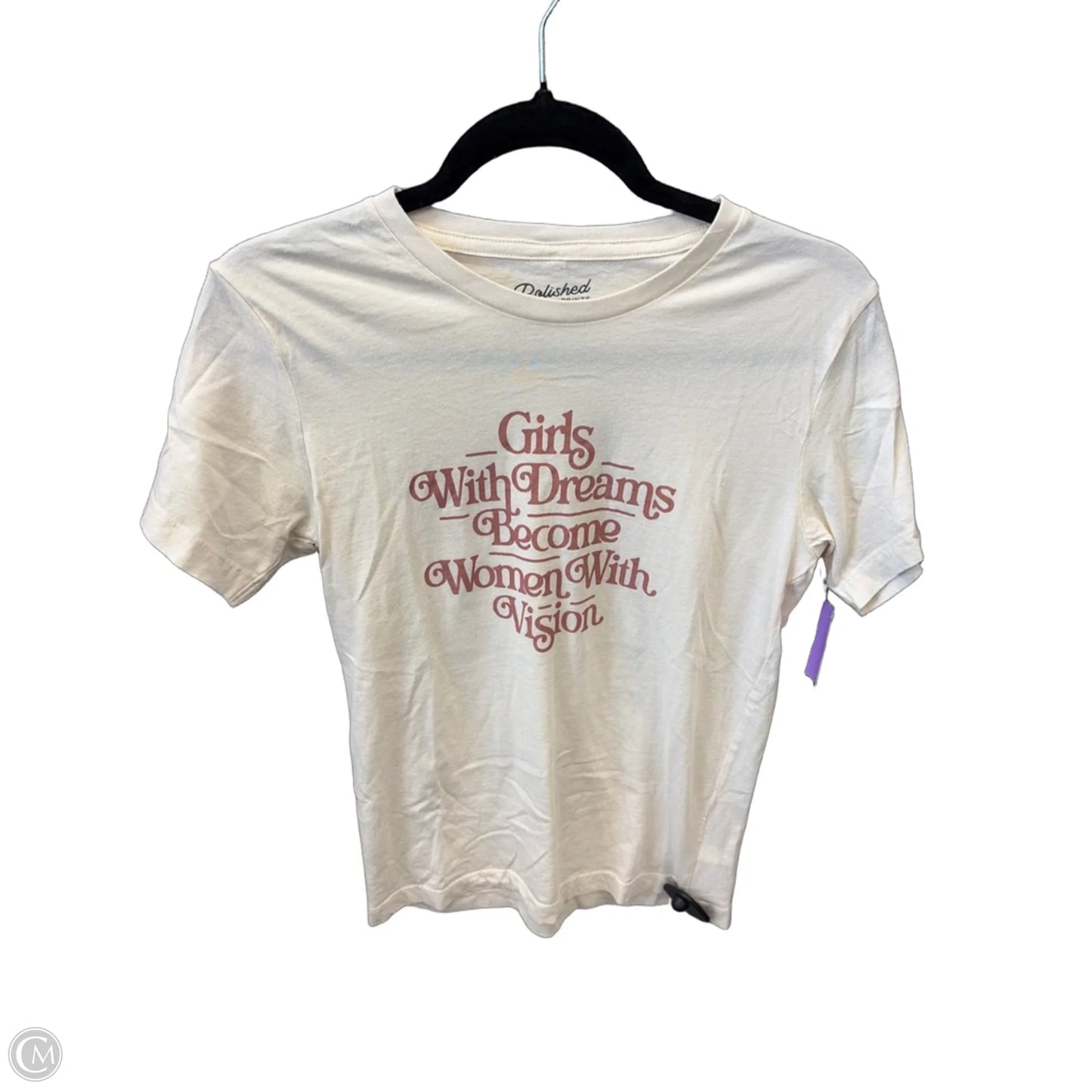 Top Short Sleeve By Cmc In Cream, Size: Xs