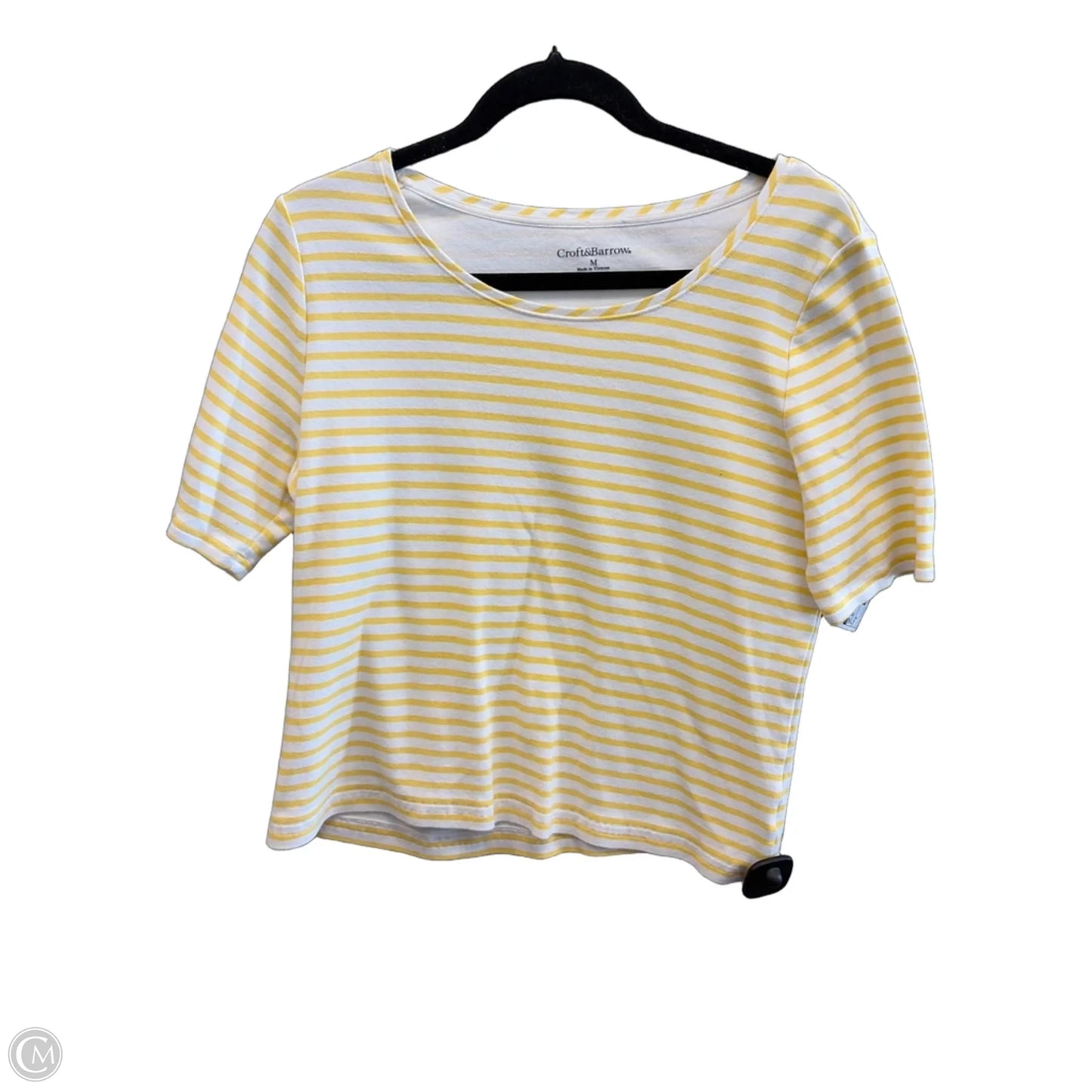 Top Short Sleeve By Croft And Barrow In Yellow, Size: M