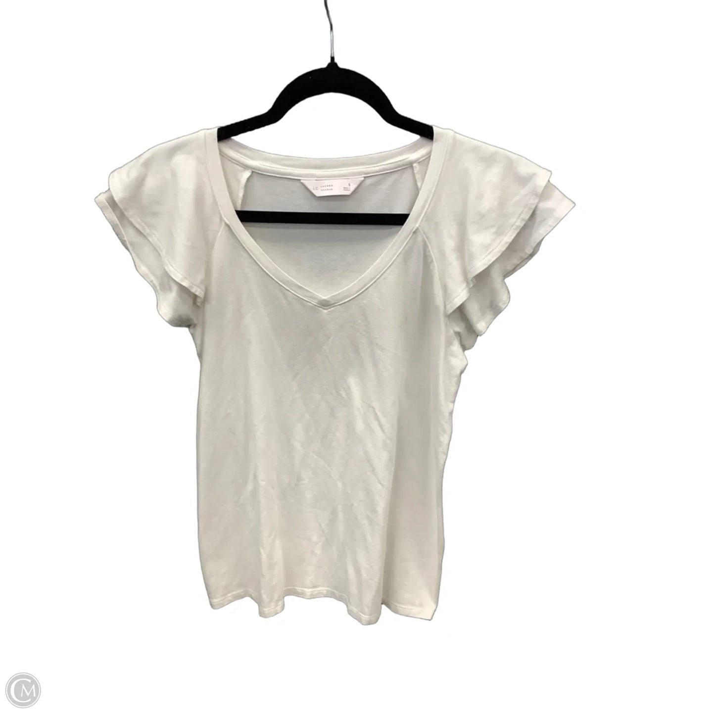 Top Short Sleeve By Lc Lauren Conrad In White, Size: S