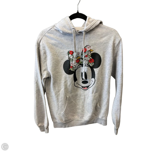 Sweatshirt Hoodie By Disney In Grey, Size: M