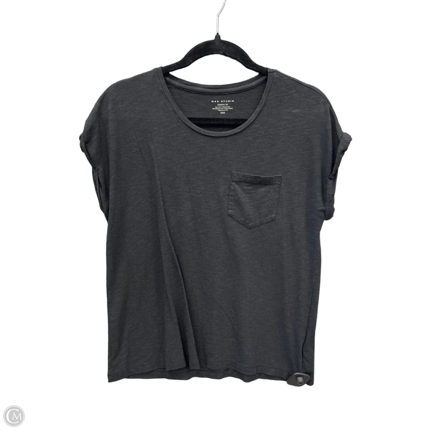Top Short Sleeve Basic By Max Studio In Black, Size: M