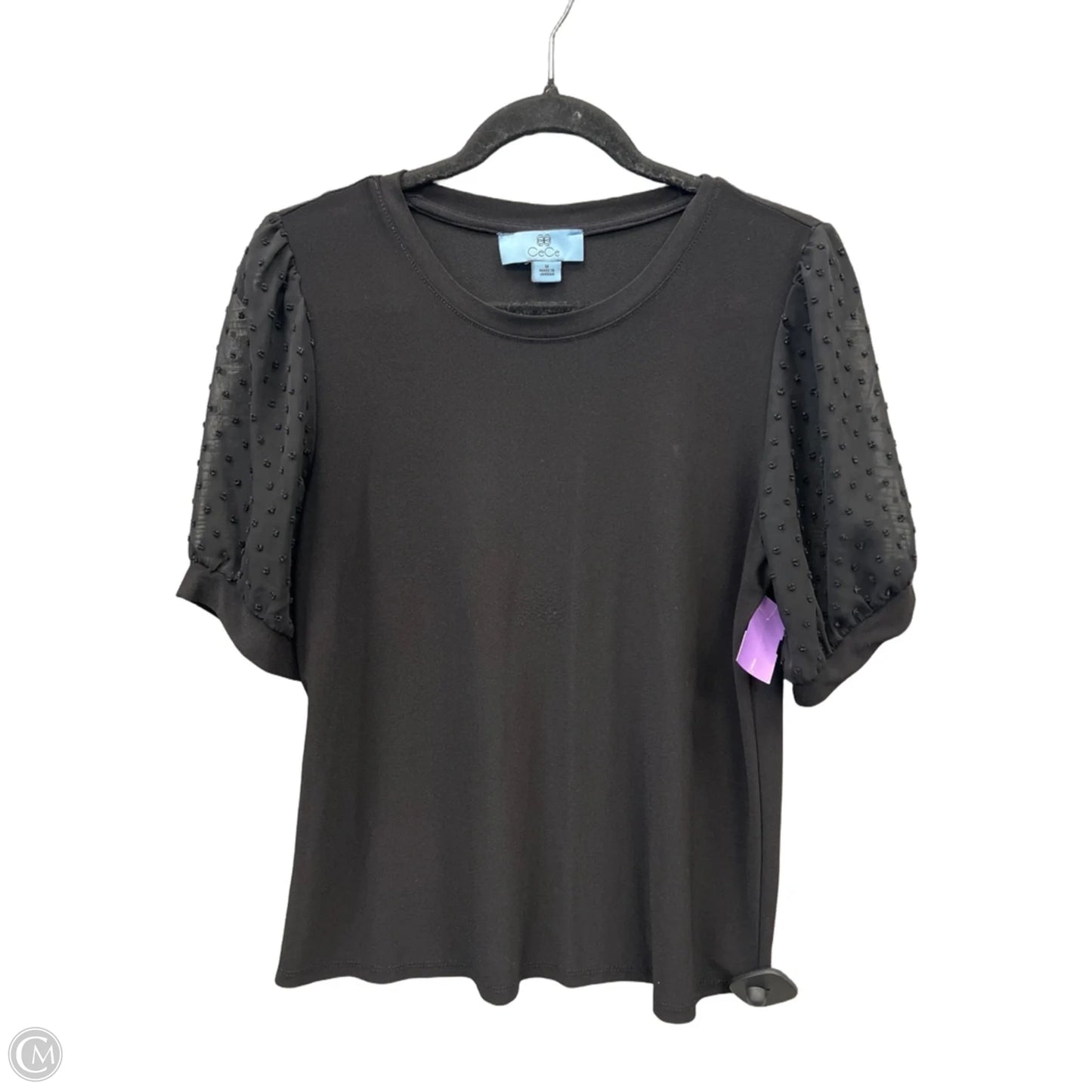 Top Short Sleeve By Cece In Black, Size: M