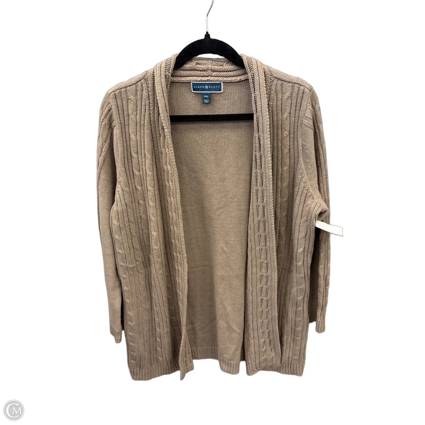 Sweater Cardigan By Karen Scott In Brown, Size: Xlp