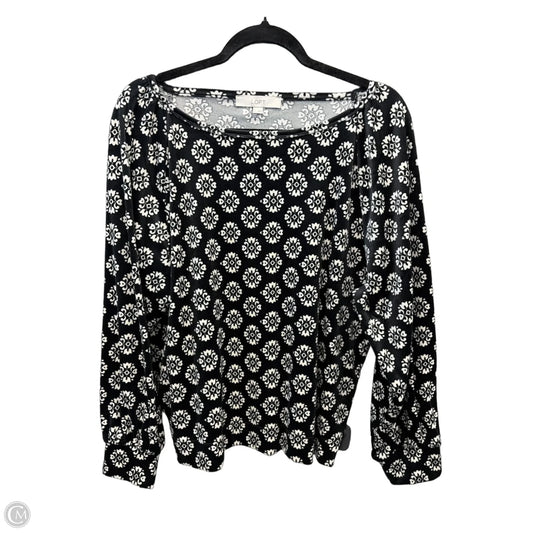 Top Long Sleeve By Loft In Black, Size: L