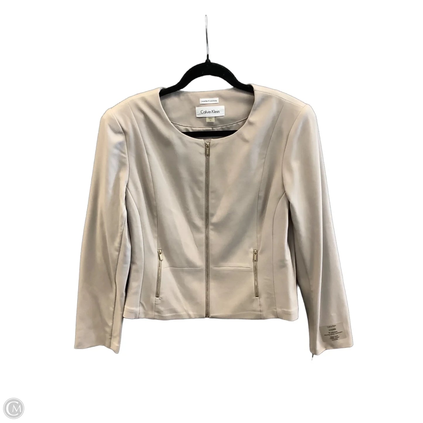 Blazer By Calvin Klein In Tan, Size: L