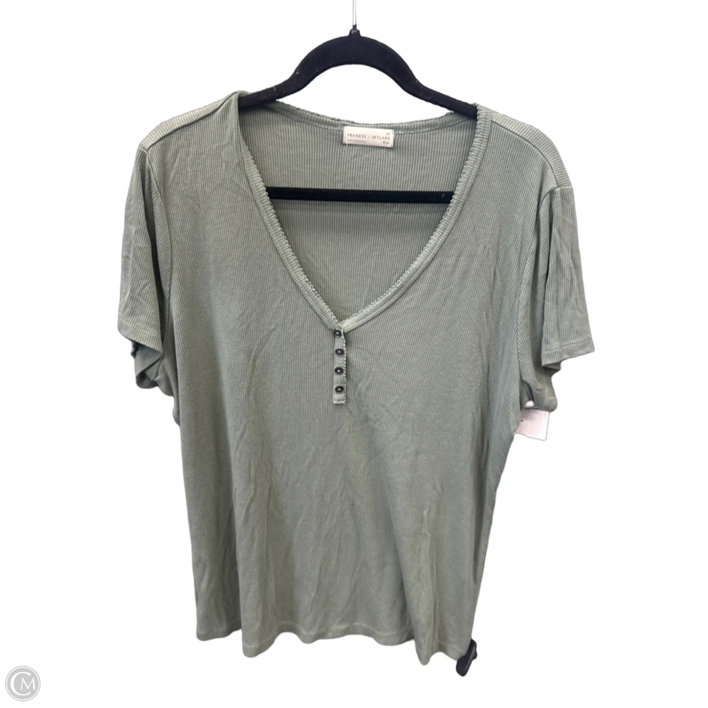 Top Short Sleeve By Cme In Green, Size: 2x