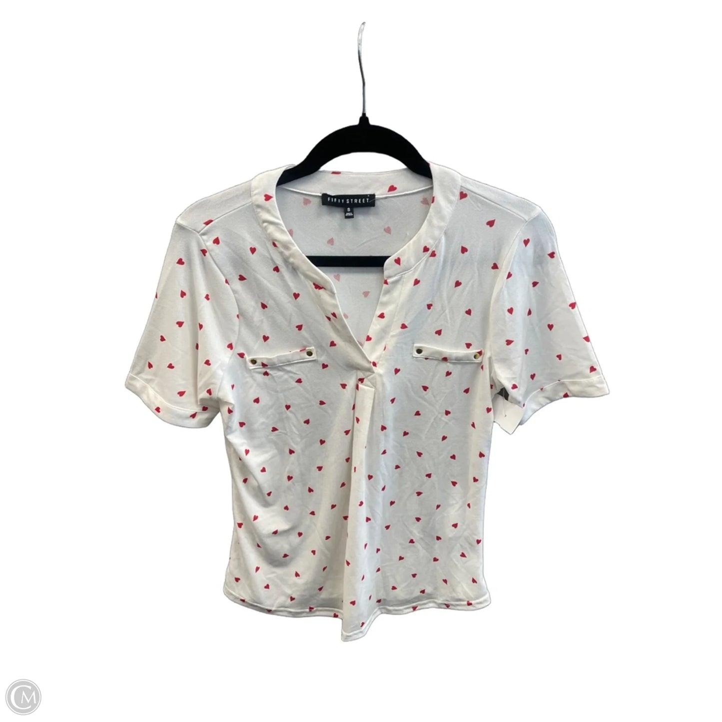 Top Short Sleeve By Clothes Mentor In White, Size: S