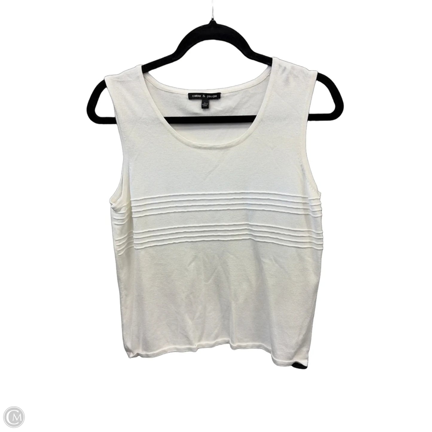 Top Sleeveless By Cable And Gauge In White, Size: L