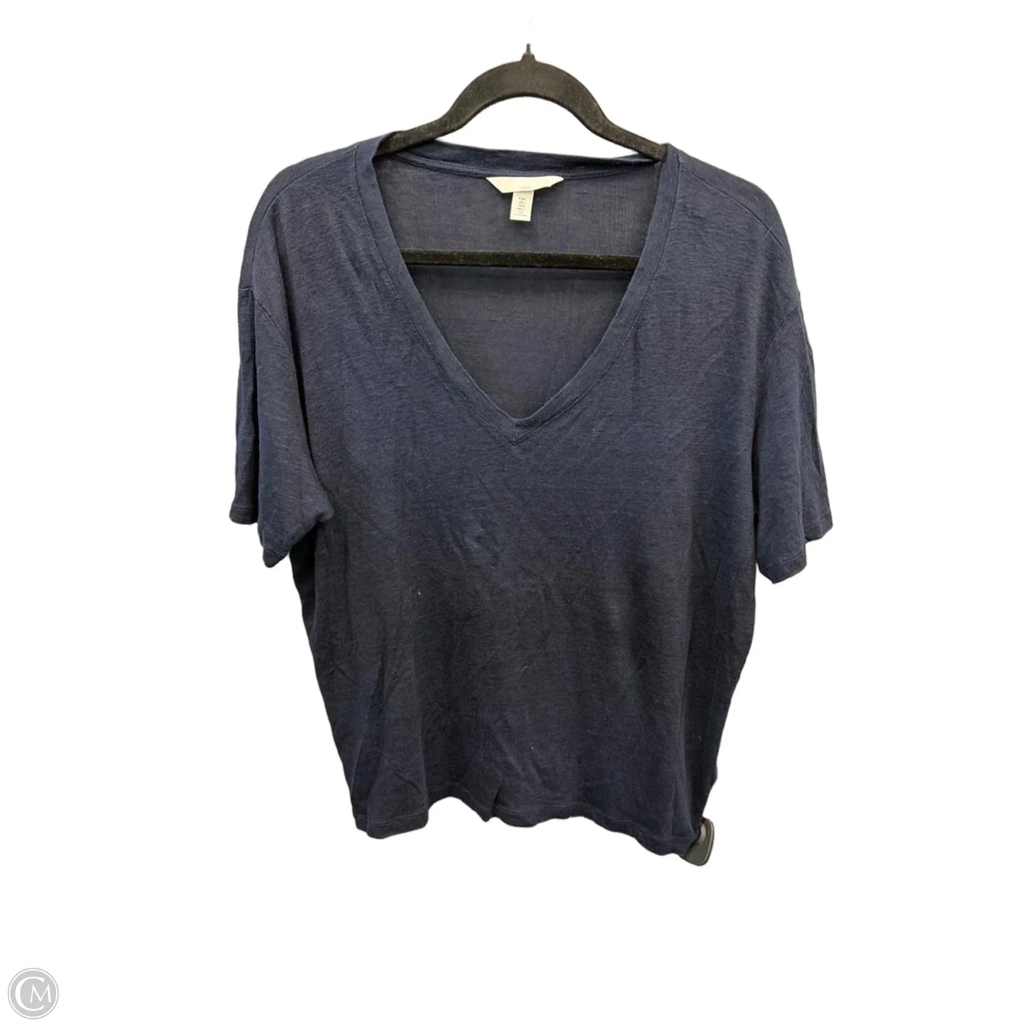 Top Short Sleeve By H&m In Navy, Size: L