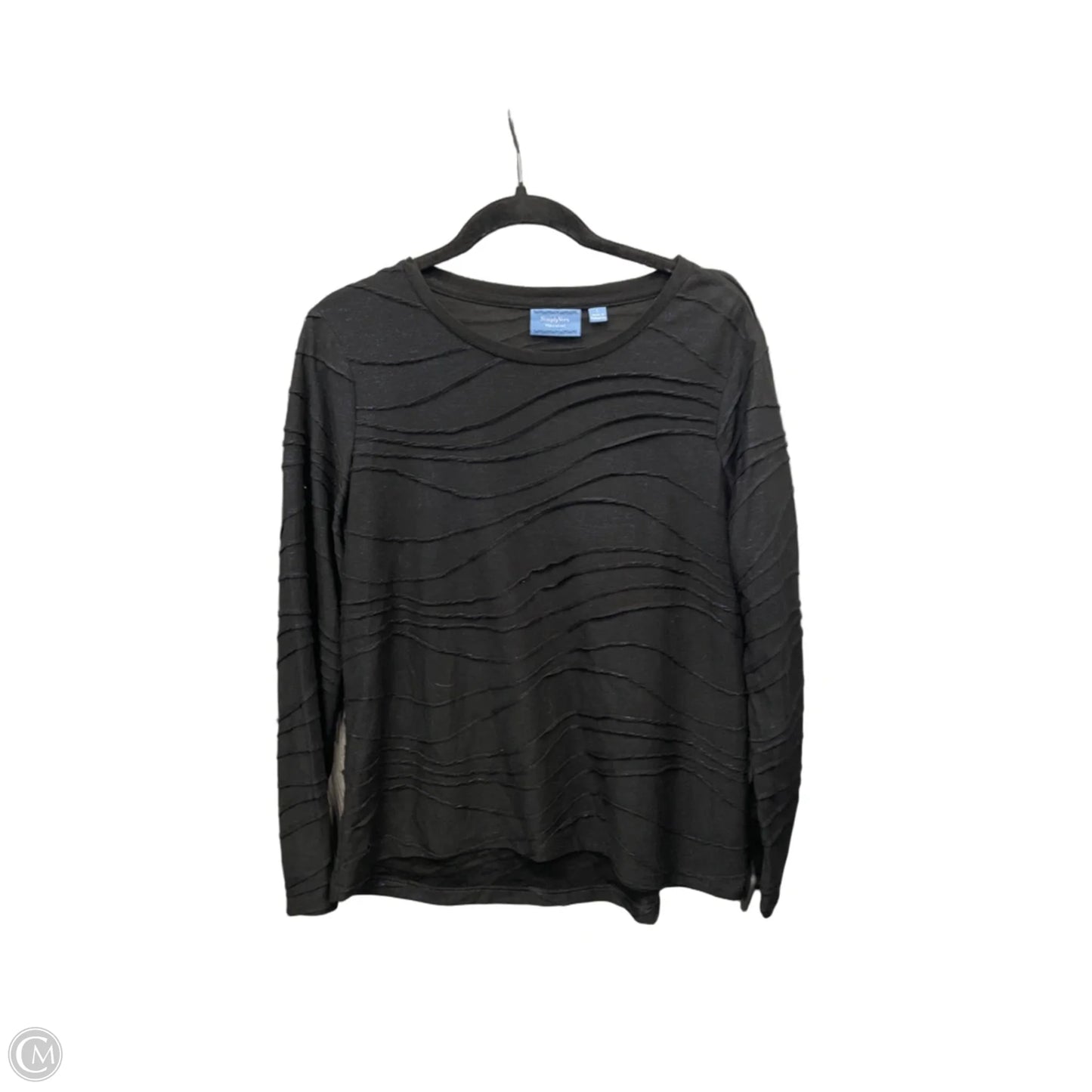 Top Long Sleeve By Simply Vera In Black & Blue, Size: L