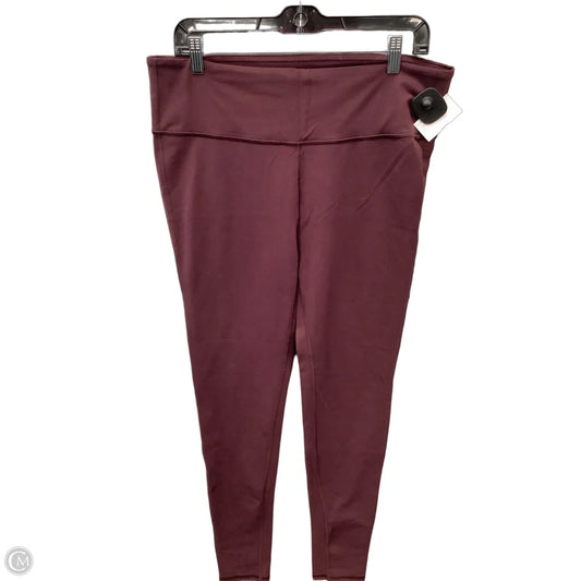 Athletic Leggings By Athleta In Maroon, Size: Xl