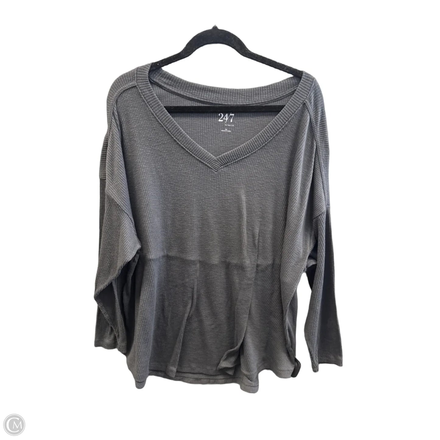 Top Long Sleeve By Maurices In Grey, Size: 3x