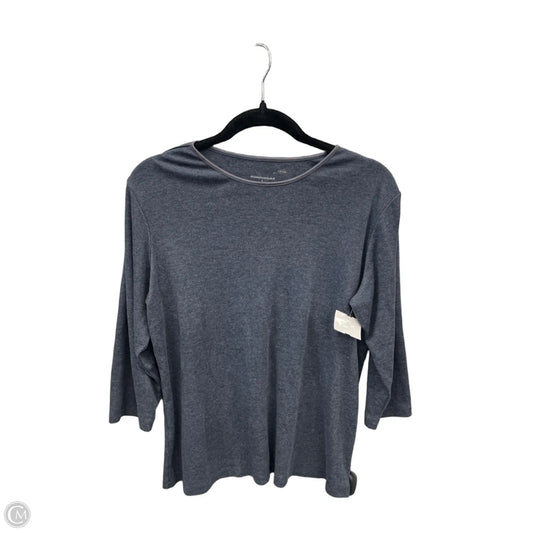 Top 3/4 Sleeve Basic By Christopher And Banks In Navy, Size: L