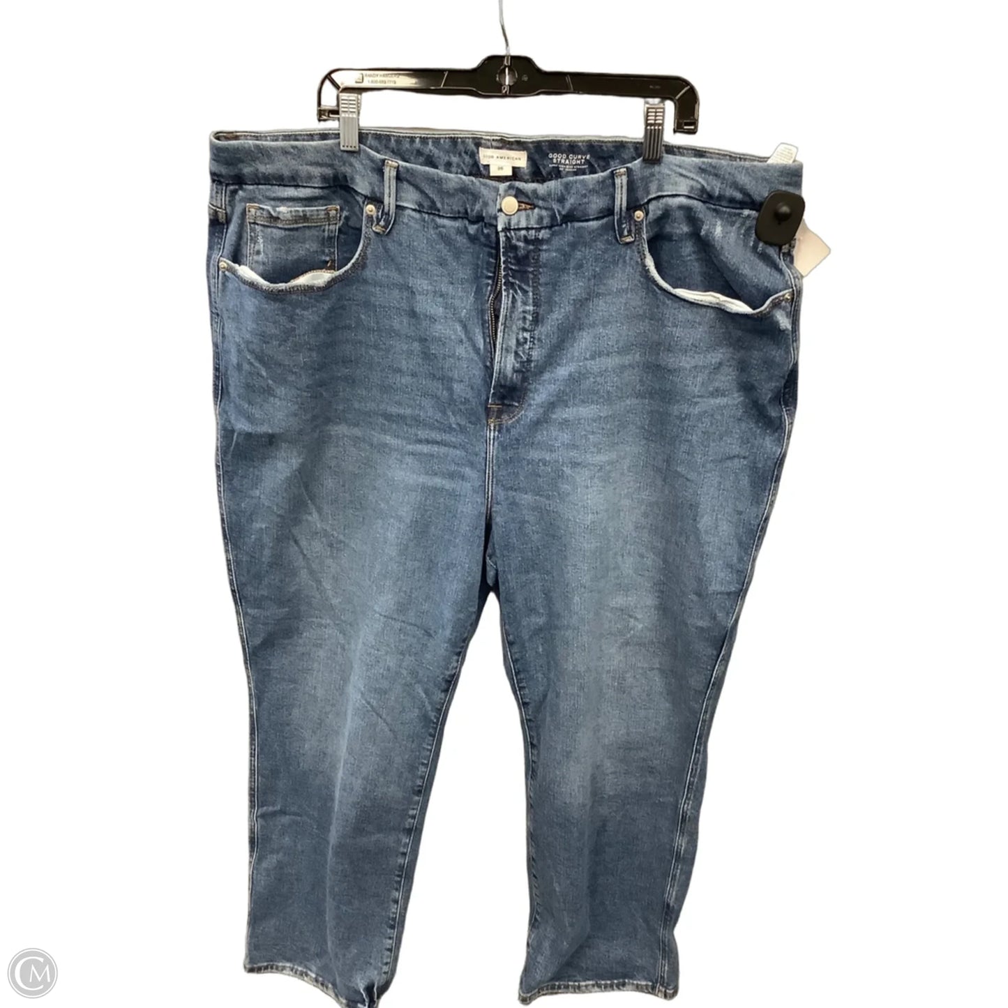 Jeans Straight By Good American In Blue Denim, Size: 26