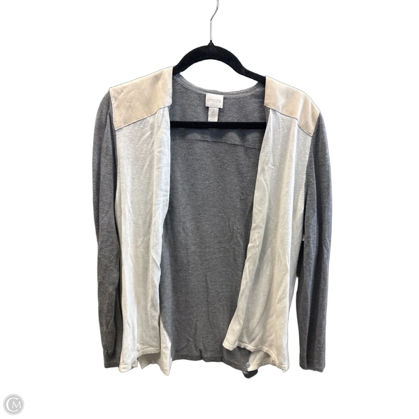 Cardigan By Chicos In Grey & Tan, Size: M