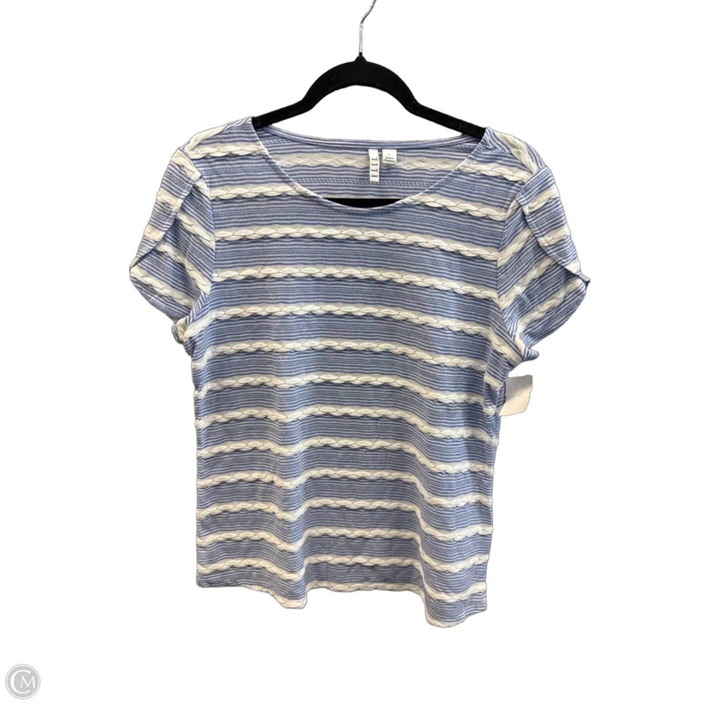Top Short Sleeve By Elle In Blue, Size: L