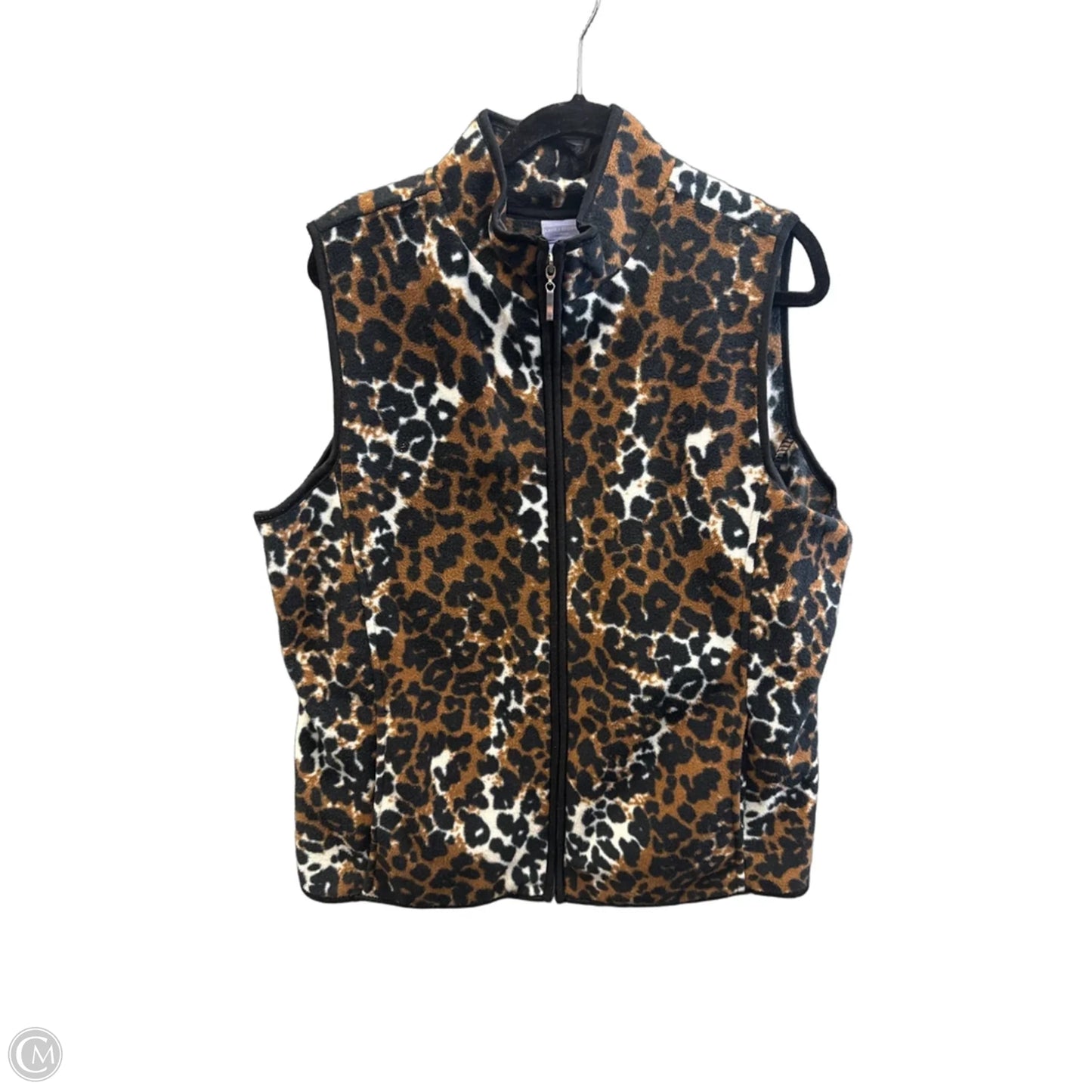 Vest Fleece By Laura Scott In Animal Print, Size: 1x