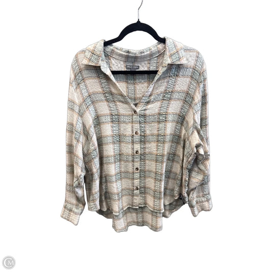 Top Long Sleeve By Falls Creek In Plaid Pattern, Size: 1x