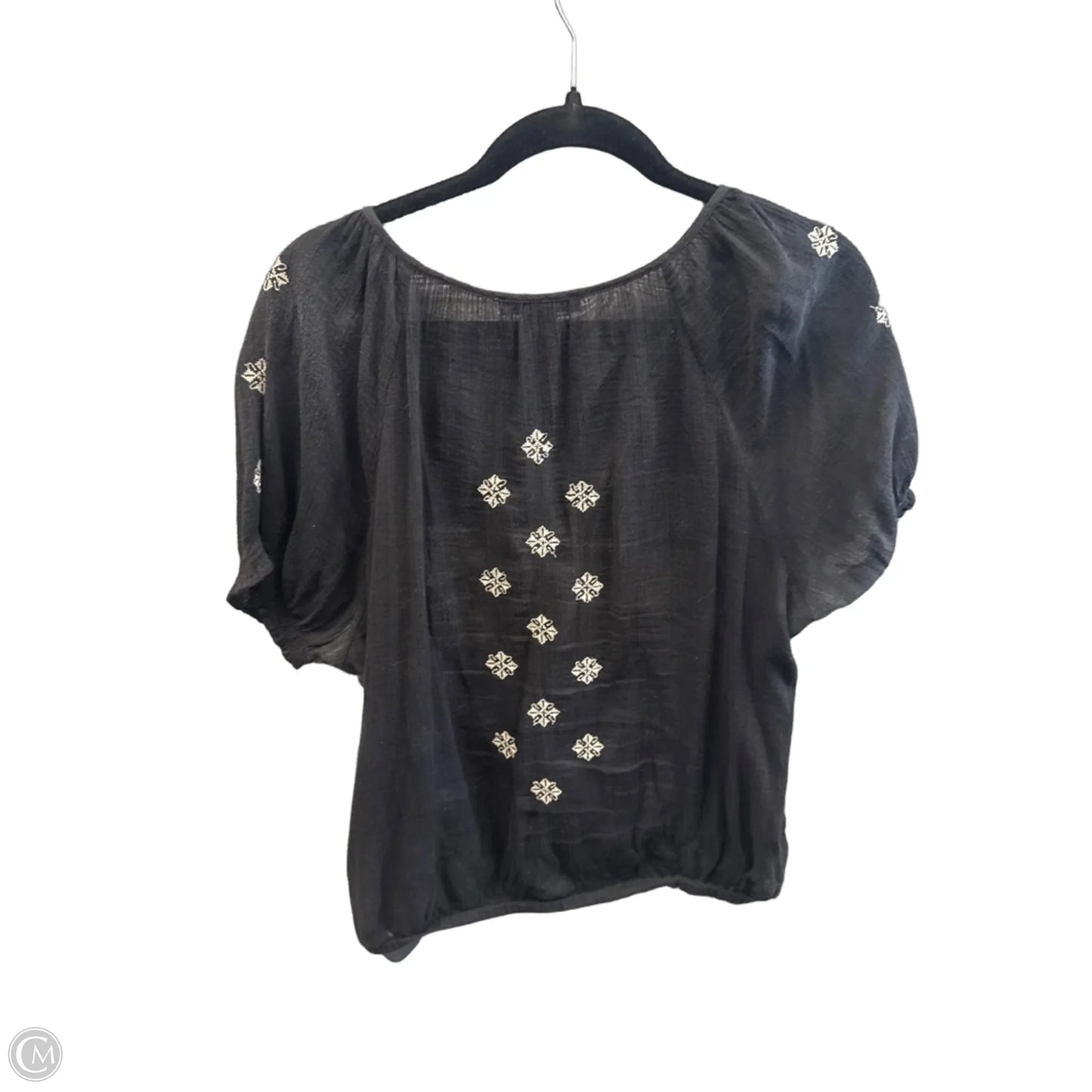Top Short Sleeve By Chelsea And Theodore In Black, Size: M