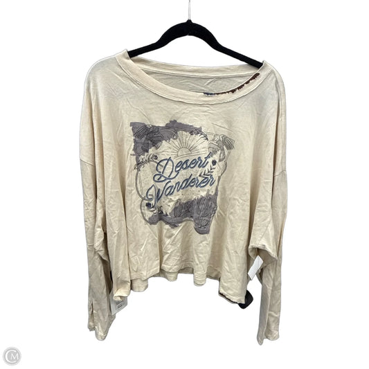 Top Long Sleeve By Clothes Mentor In Cream, Size: Xxl