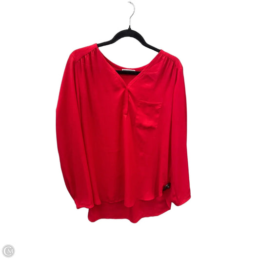 Blouse Long Sleeve By Pleione In Red, Size: L