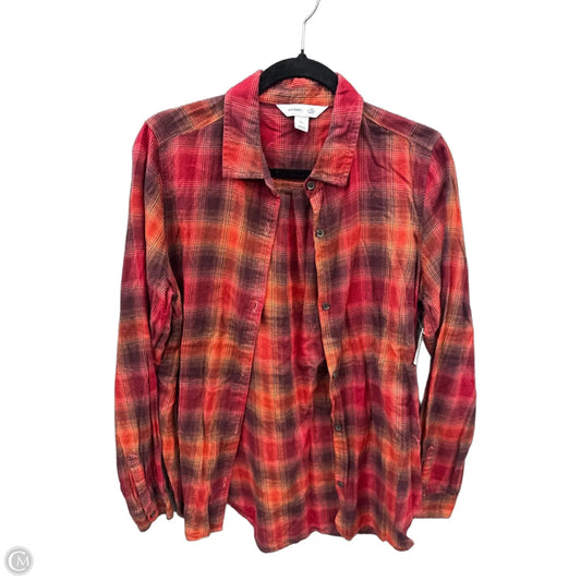 Top Long Sleeve By Old Navy In Orange & Red, Size: L