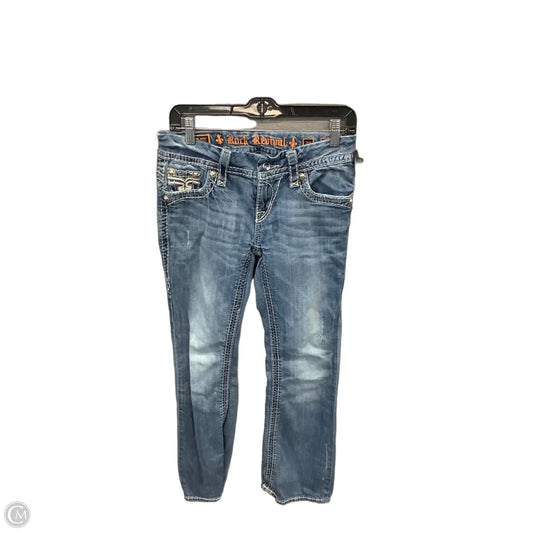 Jeans Boot Cut By Rock Revival In Blue Denim, Size: 6