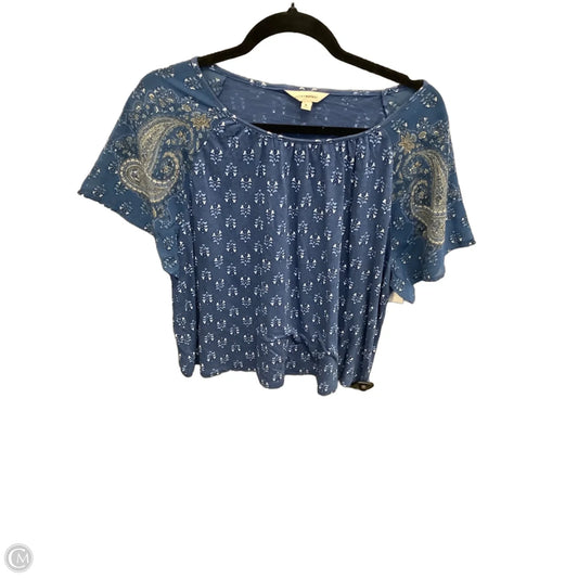 Top Short Sleeve By Lucky Brand In Blue, Size: Xl