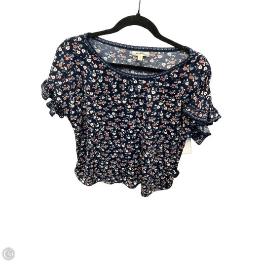 Top Short Sleeve By Max Studio In Navy, Size: S