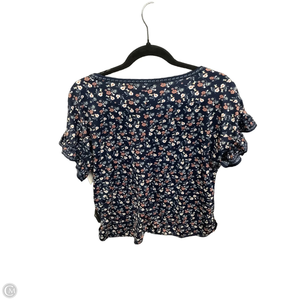 Top Short Sleeve By Max Studio In Navy, Size: S