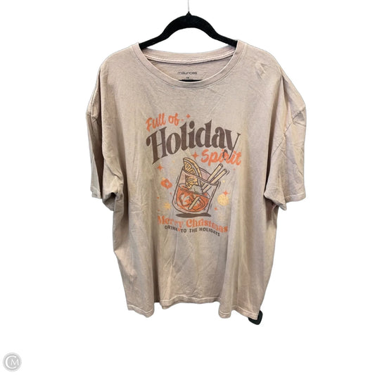 Top Short Sleeve By Maurices In Brown, Size: 1x