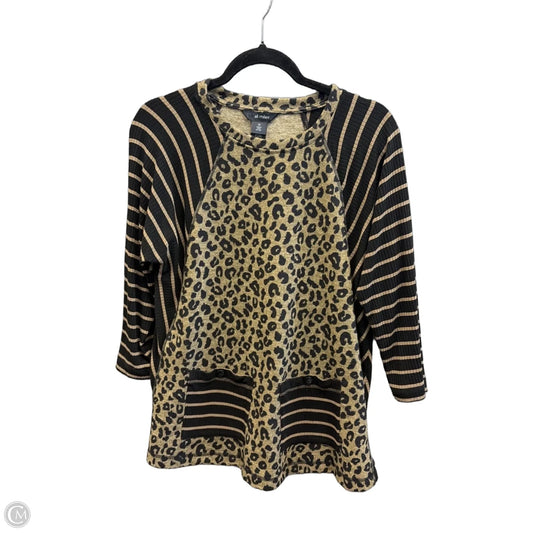 Top Long Sleeve By Ali Miles In Black & Green, Size: Xs