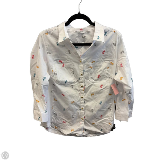 Top Long Sleeve By Emily Daniels In White, Size: L
