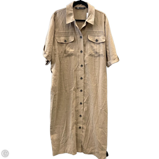 Dress Casual Maxi By Zara In Brown, Size: Xl