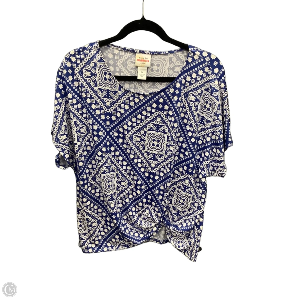 Top Short Sleeve By Ruby Rd In Blue, Size: Lp