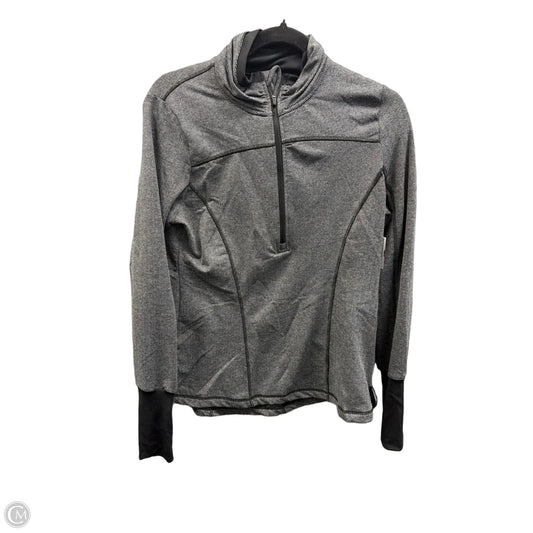 Athletic Top Long Sleeve Collar By Mondetta In Grey, Size: M