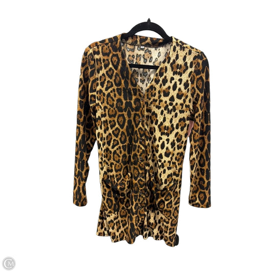 Cardigan By Clothes Mentor In Animal Print, Size: M