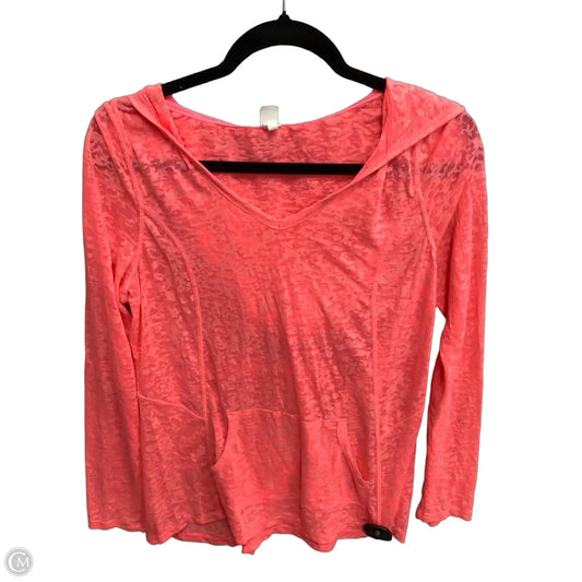 Athletic Top Long Sleeve Hoodie By Calvin Klein Performance In Orange, Size: M