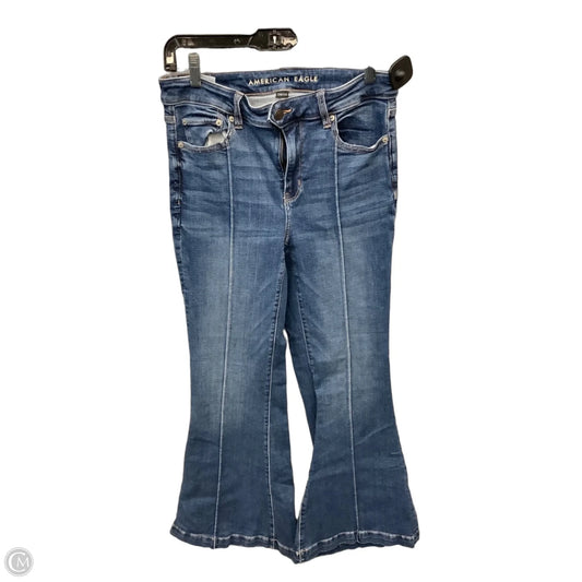Jeans Flared By American Eagle In Blue Denim, Size: 8