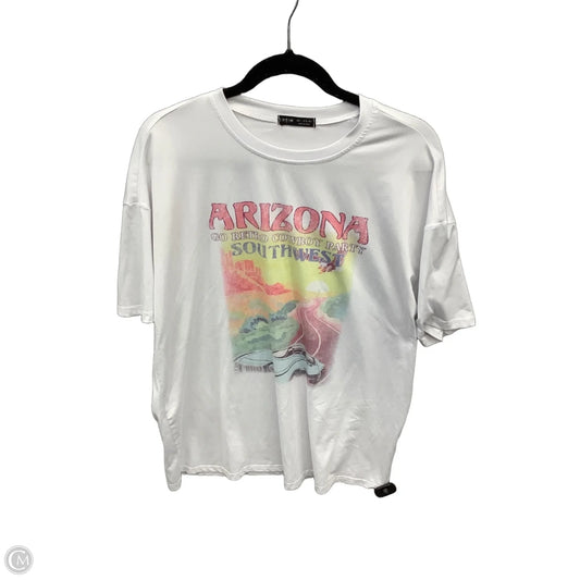 Top Short Sleeve By Shein In White, Size: S