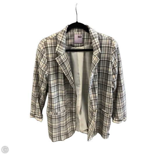 Blazer By So In Plaid Pattern, Size: S