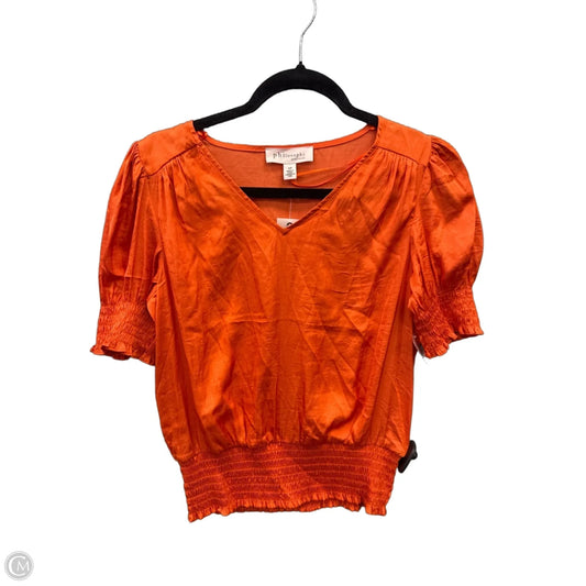 Top Short Sleeve By Philosophy In Orange, Size: S