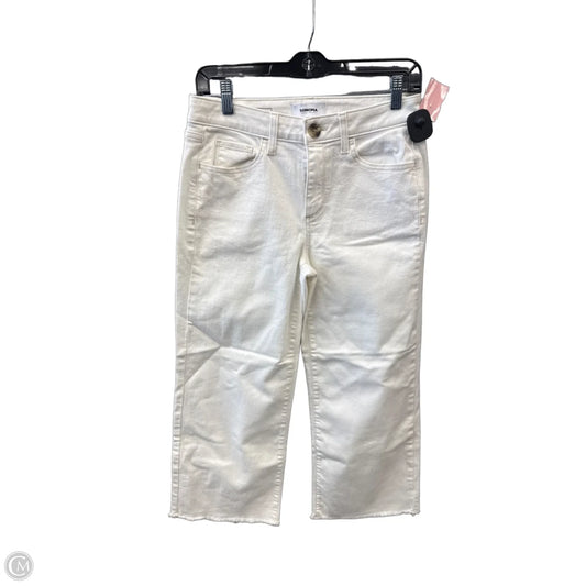 Jeans Cropped By Sonoma In White Denim, Size: 4