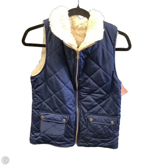 Vest Faux Fur & Sherpa By Clothes Mentor In Navy, Size: M