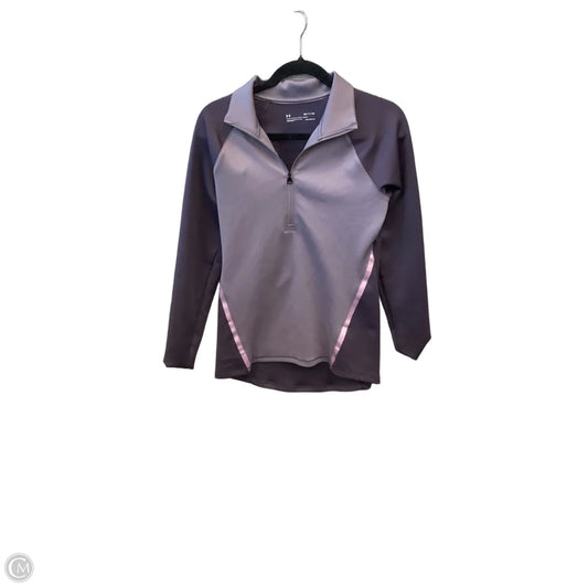 Athletic Top Long Sleeve Collar By Under Armour In Purple, Size: S