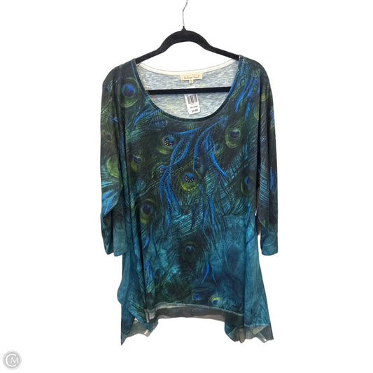 Top Long Sleeve By Indigo Soul In Blue & Green, Size: 3x