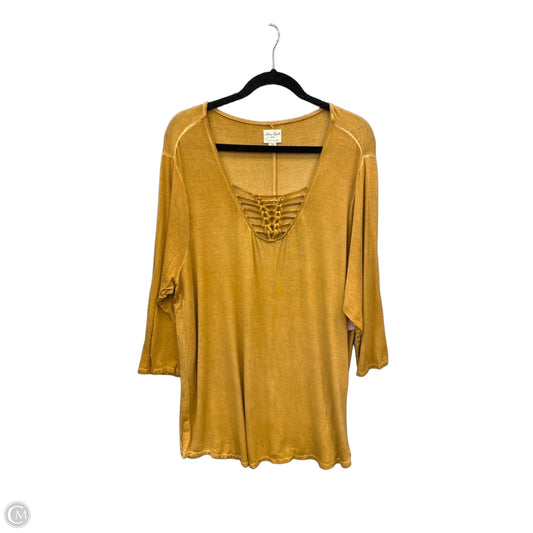 Top Long Sleeve By Ultra Flirt In Yellow, Size: 3x