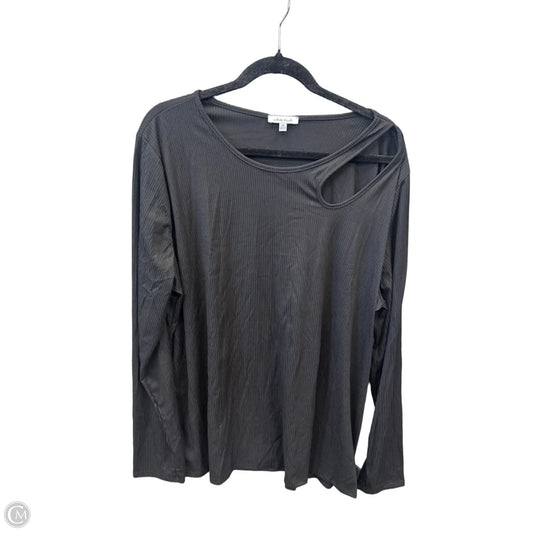 Top Long Sleeve By White Birch In Black, Size: 2x
